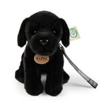 Rappa ECO knuffel hond Labrador 25 cm - realistische knuffel van recyclede PET flessen - zwart