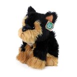 Rappa ECO knuffel hond Terrier 30 cm - realistische knuffel van recyclede PET flessen - zwart bruin 