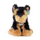 Rappa ECO knuffel hond Terrier 30 cm - realistische knuffel van recyclede PET flessen - zwart bruin 