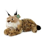 Rappa ECO knuffel lynx 28 cm - realistische knuffel van recyclede PET flessen - bruin zwart wit