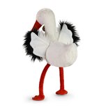 Rappa ECO knuffel ooievaar 39 cm - realistische knuffel van recyclede PET flessen - zwart, wit, rood