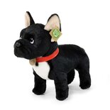 Rappa ECO knuffel Franse Bulldog 30 cm - realistische knuffel van recyclede PET flessen - zwart, wit