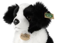 Rappa ECO knuffel Border Collie 30 cm - realistische knuffel van recyclede PET flessen - zwart, wit 