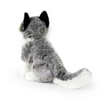 Rappa ECO knuffel husky 30 cm - realistische knuffel van recyclede PET flessen - grijs, wit