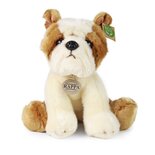 Rappa ECO knuffel Bulldog 26 cm - realistische knuffel hond van recyclede PET flessen - bruin, wit