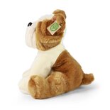 Rappa ECO knuffel Bulldog 26 cm - realistische knuffel hond van recyclede PET flessen - bruin, wit