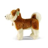 Rappa ECO knuffel Akita Inu 30 cm - realistische knuffel van recyclede PET flessen - bruin, creme