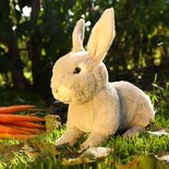 Rappa ECO knuffel konijn 23 cm - realistische knuffel van recyclede PET flessen - grijs