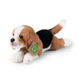 Rappa ECO knuffel Beagle 28 cm - realistische knuffel van recyclede PET flessen - bruin, wit, zwart