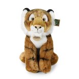 Rappa ECO knuffel tijger 30 cm - realistische knuffel van recyclede PET flessen - zwart, bruin