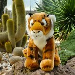 Rappa ECO knuffel tijger 30 cm - realistische knuffel van recyclede PET flessen - zwart, bruin