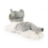 Rappa ECO knuffel kat / poes 26 cm - realistische knuffel van recyclede PET flessen - grijs, wit