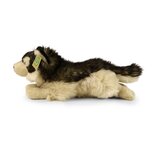 Rappa ECO knuffel wolf 38 cm - realistische knuffel van recyclede PET flessen - zwart creme