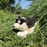 Rappa ECO knuffel wolf 38 cm - realistische knuffel van recyclede PET flessen - zwart creme