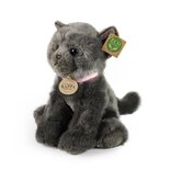 Rappa ECO knuffel kat 25 cm - realistische knuffel van recyclede PET flessen - grijs