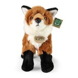 Rappa ECO knuffel staande vos 30 cm - realistische knuffel van recyclede PET flessen - bruin wit