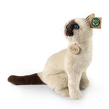 Rappa ECO knuffel Siamese kat 30 cm - realistische knuffel van recyclede PET flessen - bruin