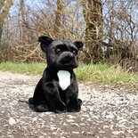Rappa ECO knuffel Staffordshire Bull Terrier 30 cm - realistische knuffel van recyclede PET flessen - zwart