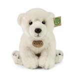 Rappa ECO knuffel ijsbeer 28 cm - realistische knuffel van recyclede PET flessen - gebroken wit