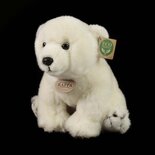 Rappa ECO knuffel ijsbeer 28 cm - realistische knuffel van recyclede PET flessen - gebroken wit