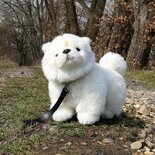 Rappa ECO knuffel Chow Chow 30 cm - realistische knuffel van recyclede PET flessen - wit