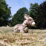 Rappa ECO knuffel ezel 28 cm - realistische knuffel van recyclede PET flessen - grijs