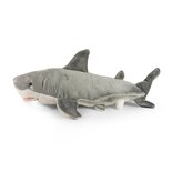 Rappa ECO knuffel haai 38 cm - realistische knuffel van recyclede PET flessen - grijs