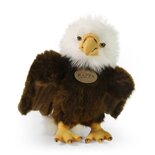 Rappa ECO knuffel adelaar 24 cm - realistische knuffel van recyclede PET flessen - bruin wit 