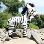 Rappa ECO knuffel zebra 30 cm - realistische knuffel van recyclede PET flessen - zwart wit
