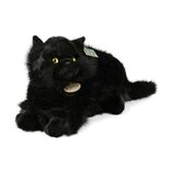 Rappa ECO knuffel kat / poes 30 cm - realistische knuffel van recyclede PET flessen - zwart