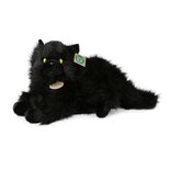 Rappa ECO knuffel kat / poes 30 cm - realistische knuffel van recyclede PET flessen - zwart
