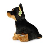 Rappa ECO knuffel Doberman 30 cm - realistische knuffel van recyclede PET flessen - bruin zwart