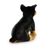 Rappa ECO knuffel Doberman 30 cm - realistische knuffel van recyclede PET flessen - bruin zwart