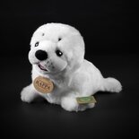 Rappa ECO knuffel zeehond 25 cm - realistische knuffel van recyclede PET flessen - wit