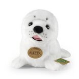 Rappa ECO knuffel zeehond 25 cm - realistische knuffel van recyclede PET flessen - wit