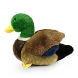 Rappa ECO knuffel eend 22 cm - realistische knuffel van recyclede PET flessen - groen grijs zwart geel