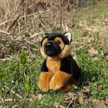 Rappa ECO knuffel Duitse Herder zittend 23 cm - realistische knuffel van recyclede PET flessen 