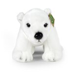 Rappa ECO knuffel ijsbeer staand 30 cm - realistische knuffel van recyclede PET flessen - wit