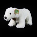 Rappa ECO knuffel ijsbeer staand 30 cm - realistische knuffel van recyclede PET flessen - wit