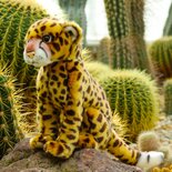 Rappa ECO knuffel cheetah 28 cm - realistische knuffel van recyclede PET flessen - karamel bruin