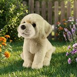 Rappa ECO knuffel Labrador Retriever 23 cm - realistische knuffel van recyclede PET flessen - lichtbruin