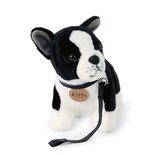 Rappa ECO knuffel Boston terrier met riem 23 cm - realistische knuffel van recyclede PET flessen
