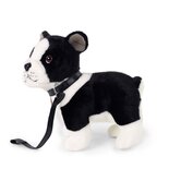 Rappa ECO knuffel Boston terrier met riem 23 cm - realistische knuffel van recyclede PET flessen