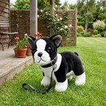 Rappa ECO knuffel Boston terrier met riem 23 cm - realistische knuffel van recyclede PET flessen