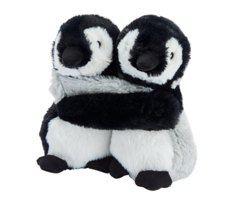 Warmies Pinguïn duo warmteknuffel grijs/zwart/wit