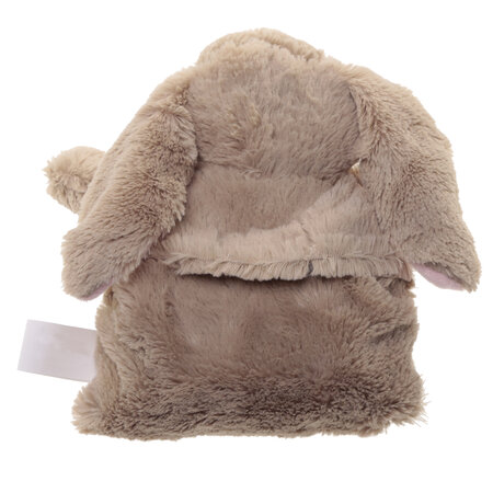 Puckator warmteknuffel konijn 25 cm - bruin roze - magnetronknuffel