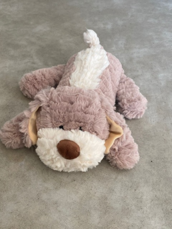 Inwolino warmteknuffel hond 32 cm - bruin wit