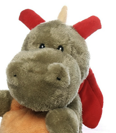 Inwolino warmteknuffel draak 26 cm - groen geel