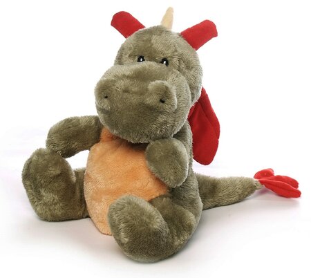 Inwolino warmteknuffel draak 26 cm - groen geel