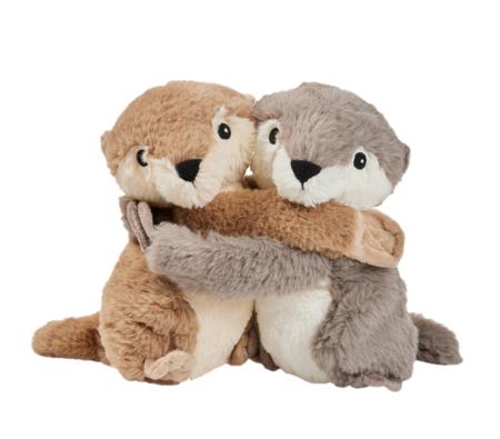 Warmies warmteknuffel otter duo 20x18 cm - bruin, grijs